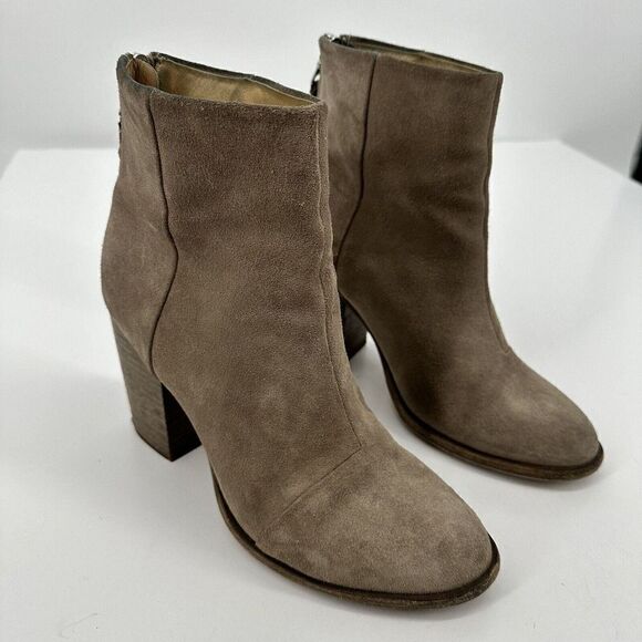 Rag & Bone Ashby Suede Ankle Boots Booties Stone Gray Size 39.5 US 9.5 - Picture 2 of 10